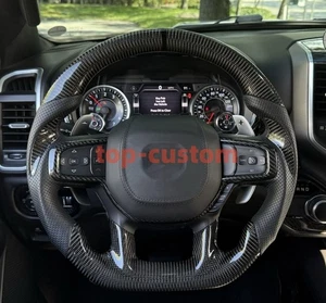 Real Carbon Fiber Steering Wheel Fits For ram 2500 2019 2020 2021 2022 2023 2024 - Bild 1 von 4