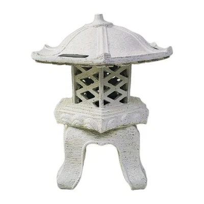 Vintage White Solar Light Pagoda Tower Sculpture Ornament Outdoor Lantern Works! - Image 1 of 4