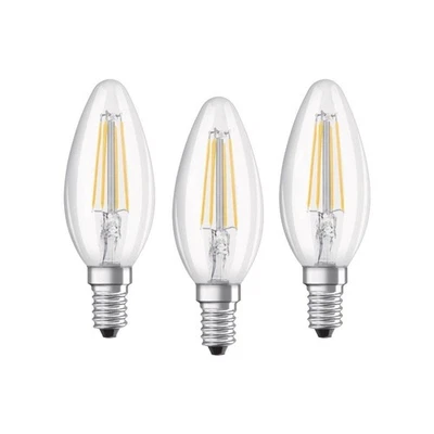 Osram LED Filament Bulb Candles 4W = 40W E14 Clear Neutral White 4000K - 3pack - Image 1 of 4