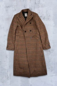 Klassischer langer karierter Wollmantel Damen Sandro Paris Größe XS / 34 - Bild 1 von 5