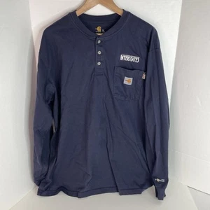 Carhartt Camicia a Maniche Lunghe, XL, Blu Scuro, Resistente al Fuoco, 100237-100, Cat 2 - Foto 1 di 8