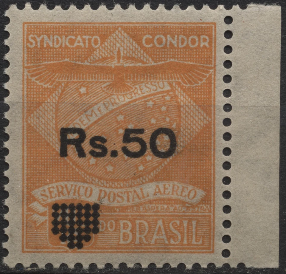 Brazil 1930 Sn#1CL10 50r on 700r, Condor Syndicate, Semi-official airmail, MNH - Image 1 of 1