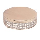 13.5" wide Gold Metal Cake Stand with Crystal Beads Wedding Birthday Events
