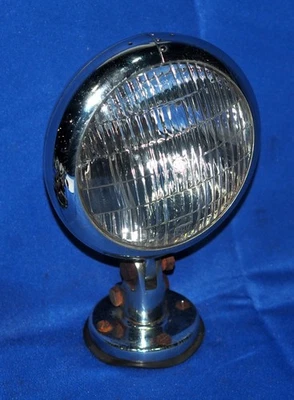 Vintage 40s 50s Unity Fog Spot Light Lamp GE Lens Okay Shape Chrome Housing - Image 1 of 4