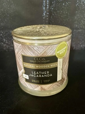 Velas Perfumadas Clco By Wood Wick Cuero Jacaranda Fragancia Una 14 Oz. Individual  Foto 1 de 3