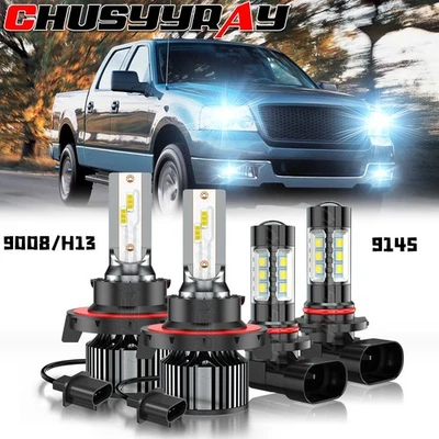 4X For Mercury Mariner 2005-2011 LED Headlight Hi/Lo + Fog Light Bulbs Combo - Image 1 of 4