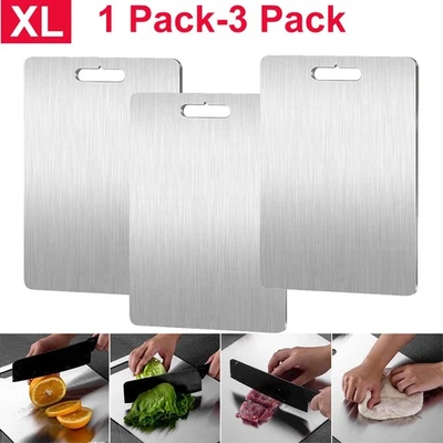 Tabla de cortar de titanio de doble cara de acero inoxidable para cocina Foto 1 de 4