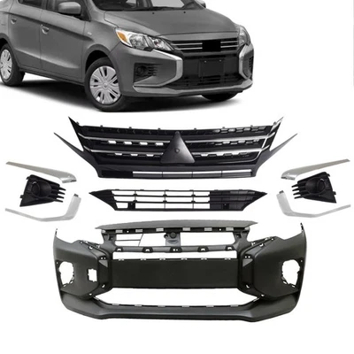 For Mitsubishi Mirage G4 2021-2024 Front Bumper Cover/Grille/Trim/Fog Light Set - Image 1 of 4