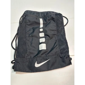 Nike Elite Bolso Saco de Gimnasio con Cordón Negro Blanco Logo Deporte Atlético - Imagen 1 de 4