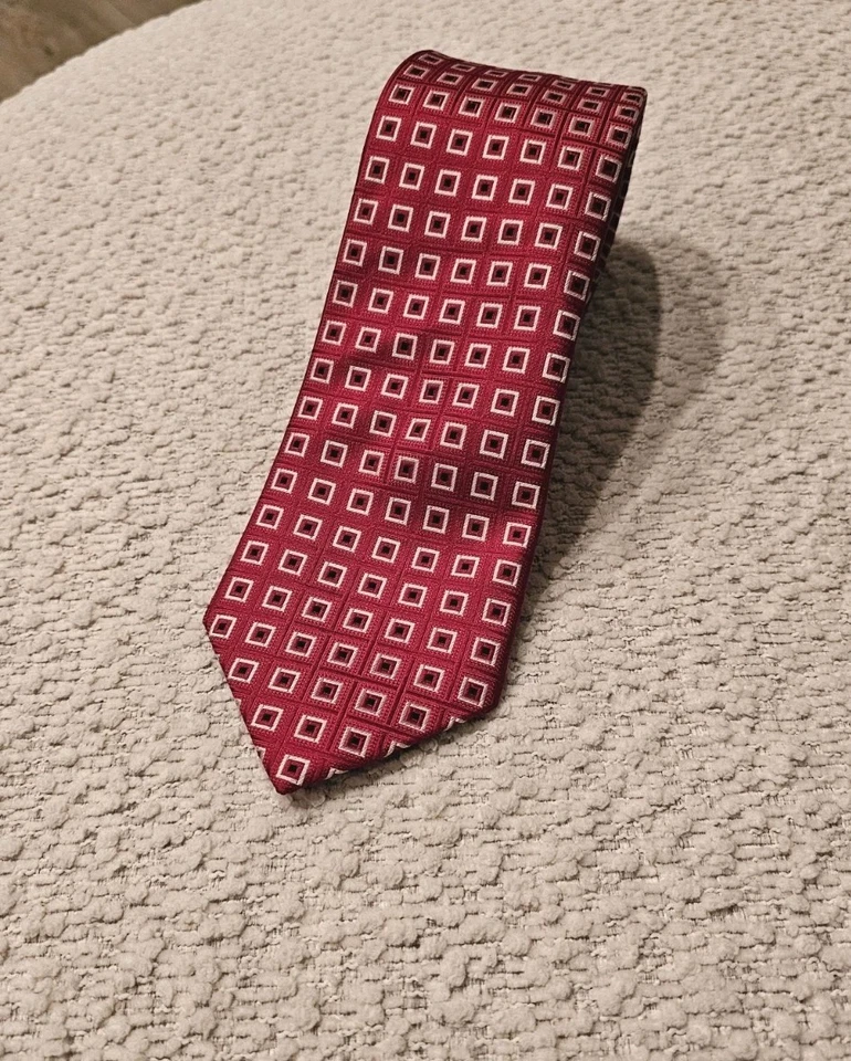 Donald J Trump Signature Collection Tie Red Plaid Men's 100% Silk Luxury Necktie - Image 1 of 4