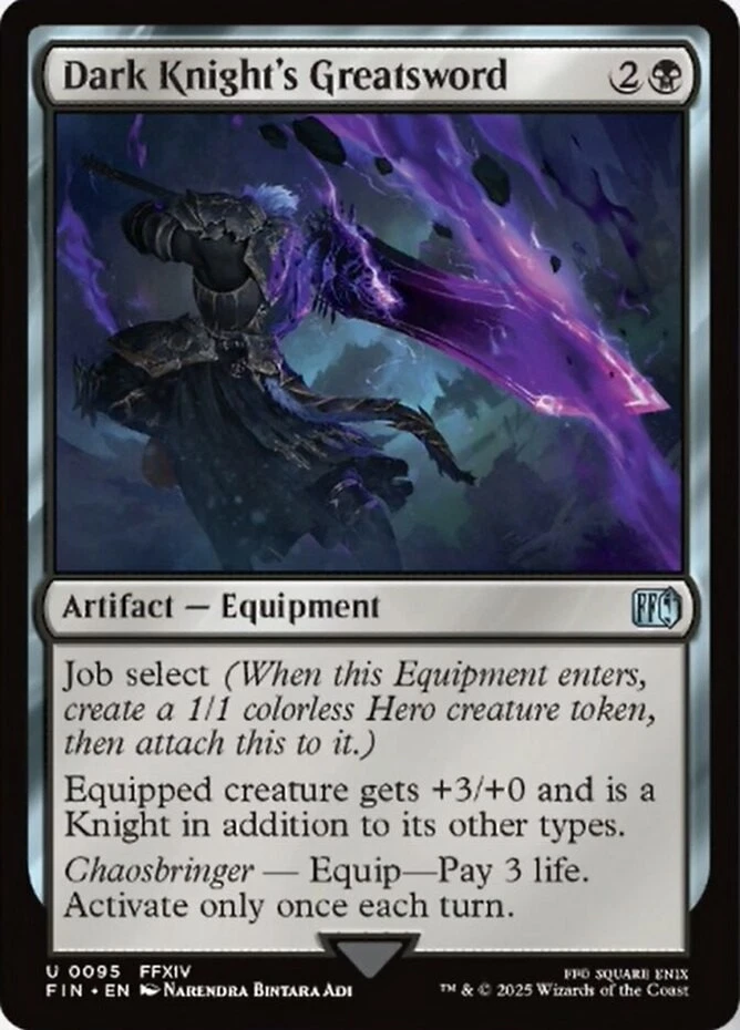 Dark Knight's Greatsword - Foil - Final Fantasy #0095 MTG Magic The Gathering - Image 1 of 1