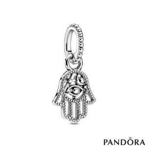 Authentic Pandora #799144C00 Protective Hamsa Hand Dangle Charm - Picture 1 of 11