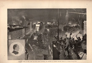 1896 Harpers Weekly November 14 - McKinley wins the election- Madison Square - Picture 1 of 1