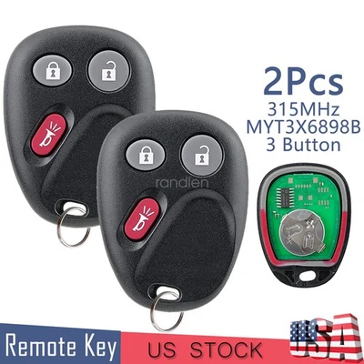 Replacement for Chevy Trailblazer GMC Envoy Buick Rainier Remote Key Fob 3B Pair - Image 1 of 4