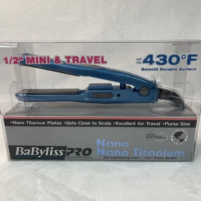 Mini plancha plana de viaje BaByliss Pro Nano Titanium 430° 1/2" - Nueva Foto 1 de 4