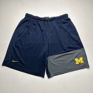 Pantalones Cortos de Baloncesto Nike University of Michigan Azul Bloque M Logo 10" Entrepierna XXL - Imagen 1 de 5