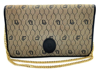 Auth Christian Dior Trotter Canvas Leather Black Chain Shoulder Bag NS110407 - Image 1 of 4