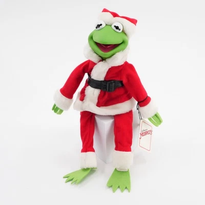 Vintage Kermit der Frosch Weihnachtsmann Anzug Puppe Muppets Hamilton Geschenke Weihnachten 1990 - Bild 1 von 4