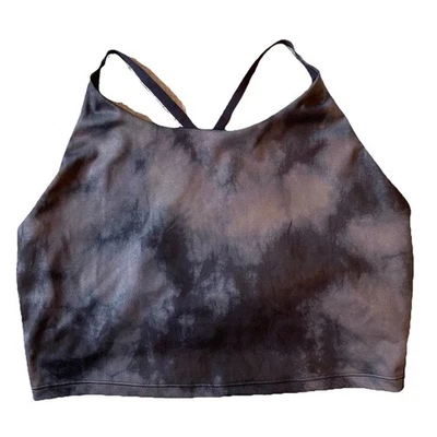 Sutiã esportivo Gap Fit tamanho grande poder tiras costas cruzadas azul escuro preto tingimento de gravata - Imagem 1 de 4