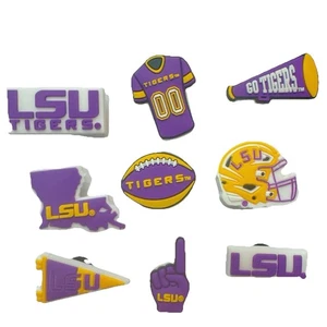 Set of 9 LSU Tigers NFL Football 1” inch Croc Clog Shoe Charms⚡️FAST SHIP - Picture 1 of 7