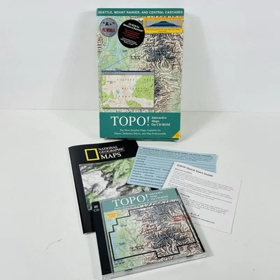 Topo! Interactive Maps on CD-ROM Seattle Mount Rainier and Central Cascades - Image 1 of 4