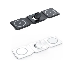 3in1 Magnetic Wireless Charger Foldable For Airpods iWatch iPhone Smart Phone - Photo 1 sur 9