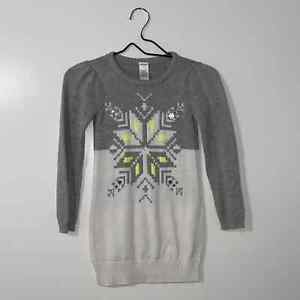 Gymboree Sweater Girls Size 7 Gray White Snowflake Top