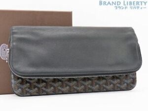 Goyard Sainte Marie MM Clutch bag / Pouch Black Color PVC and Leather Material