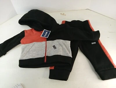 New DKNY Infants Sweat Suit, Black & Red, 12 Mo. - Image 1 of 4