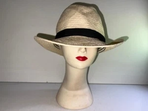 H&M Women Beige Visor Wide Beach Holiday Summer Sun Hat UK (L/60) OLS-HT015 - Picture 1 of 4