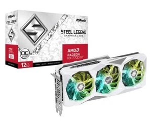 ASRock AMD Radeon RX 7700 XT Steel Legend 12GB Model OC Graphics Card White #9 - Picture 1 of 3