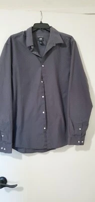 Camisa de vestir unisex ajustada H&M, gris, XL, mangas 25, fácil planchar, buen estado Foto 1 de 3