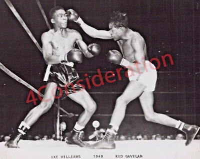BOXING Wire Vintage Photo  Ike Williams vs Kid Gavilan 1949 N5DD — 第 1/2 张图片