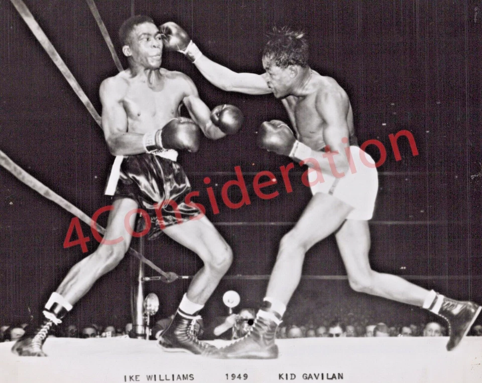 Foto de colección de alambre de caja Ike Williams vs Kid Gavilan 1949 N5DD Foto 1 de 2