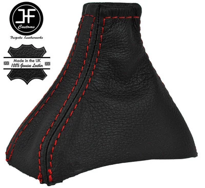 BOTA DE CAMBIO DE CUERO NEGRA AUTOMÁTICA VOLVO S60 V70 2001-2007 PUNTADA ROJA Foto 1 de 3