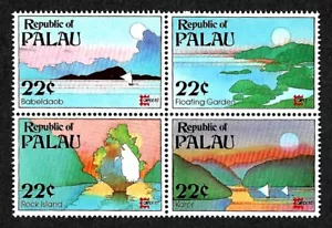 PALAU, SCOTT # 146-149 (149A), BLOCK OF 4 MNH CAPEX 1987 ISLAND SCENES & VIEWS - Picture 1 of 1
