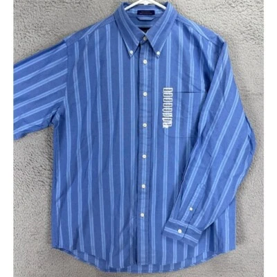 Club Room Charter Club Shirt Mens Medium Blue Regimental Stripe Button Down NEW - Image 1 of 4