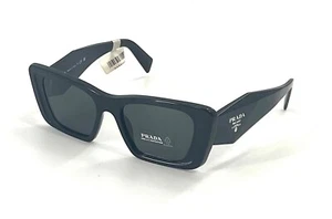 Occhiali da sole donna Prada SPR 08Y 1AB-5SO montature sfaccettate farfalla nere nuovi Italia - Foto 1 di 6