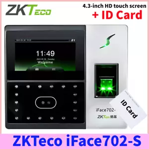 Máquina de asistencia de reconocimiento facial de huellas dactilares ZKTeco iFace702-S TCP/IP + ID - Imagen 1 de 8