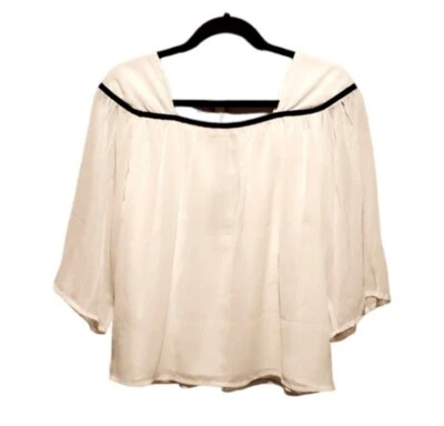 Blusa Kensie Jeans Marfil Forrada Elegante Manga Salir Talla Pequeña Mujer Nueva con Etiquetas Foto 1 de 4