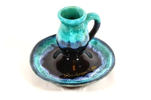 Boulogne Ser Mer Candlestick Holder Vintage Glazed Pottery 55 Candle Holder - Picture 1 of 9
