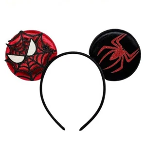 NEW Disney SPIDER MAN Mickey ears RED Headband MARVEL Super Hero WEB Spiderman - Picture 1 of 5