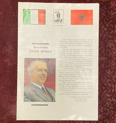 Italy Albania Vintage Arberesh News Bulletin Remembering Enver Hoxha 1985 - 0794 - Image 1 of 2