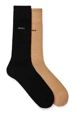 HUGO BOSS Men`s  2-pack Finest Viscose From Bamboo Blend Logo Socks Sz.7-13 - Image 1 of 4