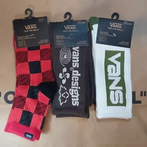 3 pares de calcetines Vans Crew para mujer 6,5-9/10 blanco/marrón/rojo - Imagen 1 de 12