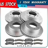 2006 2007 2008 For Chevrolet Express 2500 Coated Front Rotors and Pads w/8Lugs