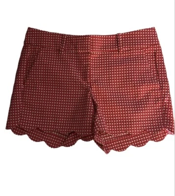 Pantalones Cortos Ann Taylor Factory Lunares Rosa y Blanco Dobladillo Festoneado Talla 2P Foto 1 de 4