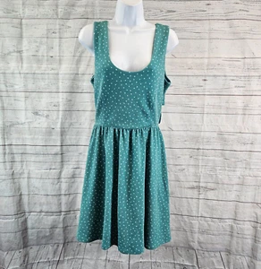 LC Lauren Conrad Womens Dress Sz Medium Polka Dot Crossover Back Scoop Neck - Picture 1 of 7
