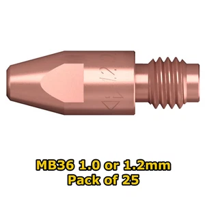 25 x Parweld M8 MB36 360amp mig contact tip 1.0 or 1.2mm - Picture 1 of 1
