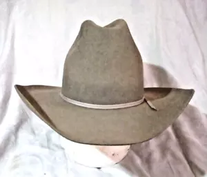 Vtg American Hat Company Co Wool Cowboy Hat Sz 7 long oval Maxi-Felt GREY - Picture 1 of 17